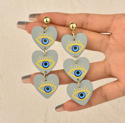 Aretes Ojos Corazón Turco