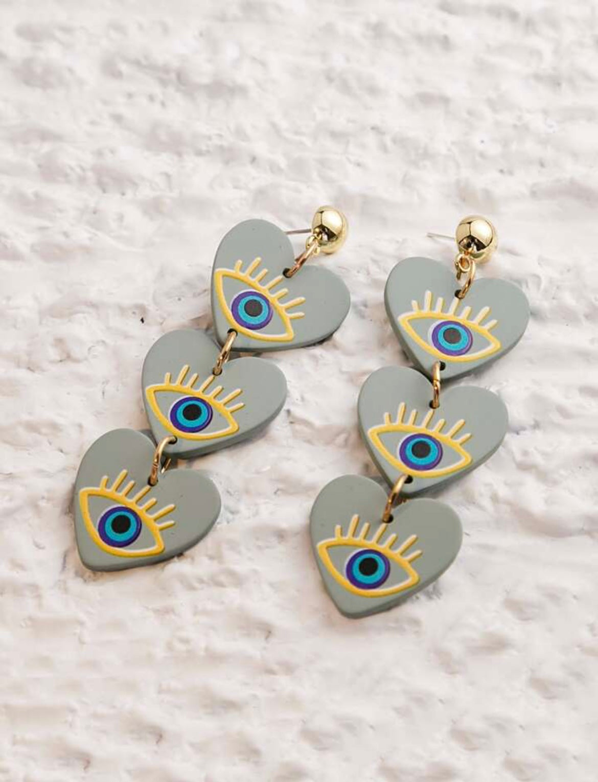 Aretes Ojos Corazón Turco